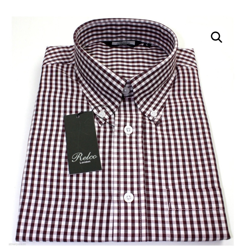 Relco Burgundy Gingham Button Down 🇬🇧
(𝐧𝐞𝐰 𝐰𝐢𝐭𝐡 𝐭𝐚𝐠𝐬 🏷️)